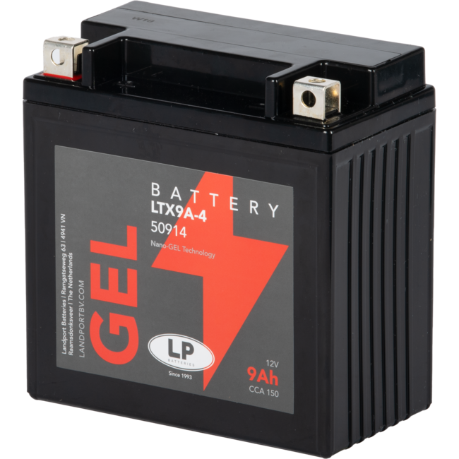 Landport (LP) LTX9A-4 motor GEL accu 12 volt 9 ah (50914 - GB9B)
