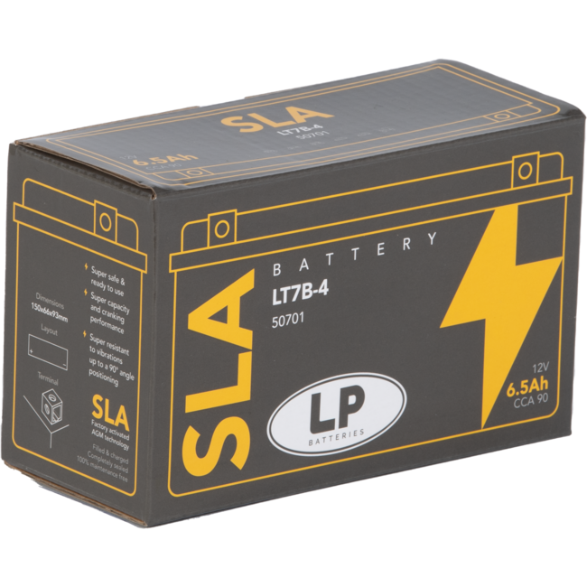 Landport (LP) SLA LT7B-4 Motor accu 12 volt 6,5 ah (50701 - YT7B-4)