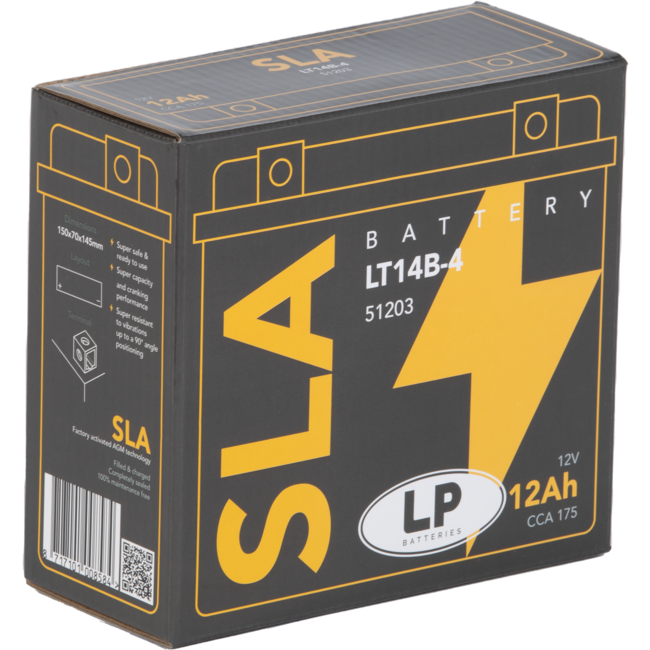 Landport (LP) SLA LT14B-4 Motor accu 12 volt 12,0 ah (51203 - YT14B-4)