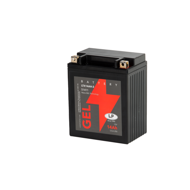 Landport (LP) LTX14AH-3 motor GEL accu 12 volt 14,0 ah (51411 - GB14L-A2)