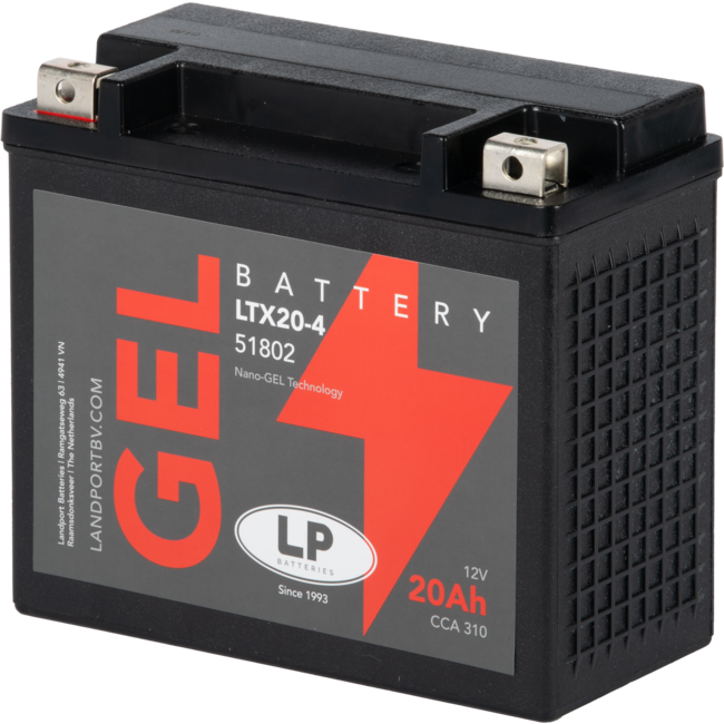 Landport (LP) LTX20-4 motor GEL accu 12 volt 20,0 ah (51802 - GTX20-4)
