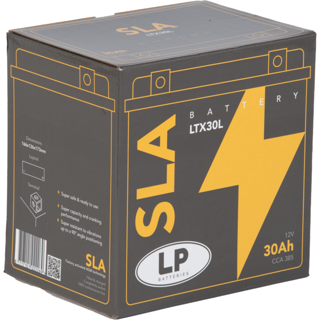 Landport (LP) SLA LTX30L Motor accu 12 volt 30,0 ah (83000 - YTX30L)