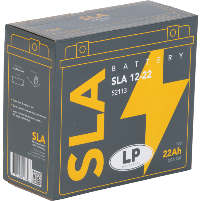 Landport (LP) SLA 12-22 Motor accu 12 volt 22,0 ah (52113 - MS SLA 12-22)