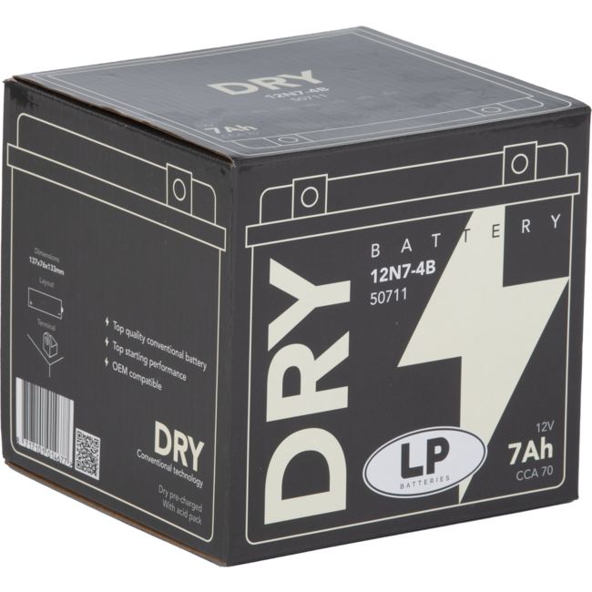 Landport (LP) 12N7-4B motor accu 12 volt 7,0 ah (50711 - MD 12N7-4B)