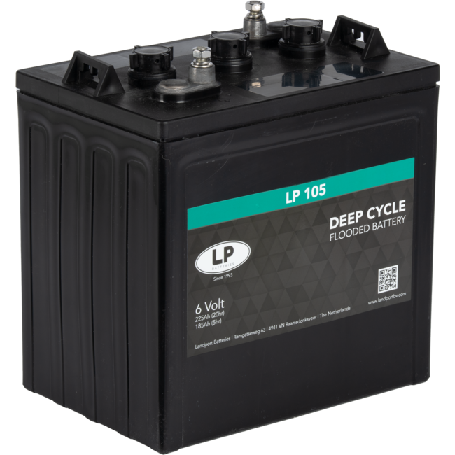 Landport (LP) Deep Cycle accu 6 volt 225 ah type DC LP 105