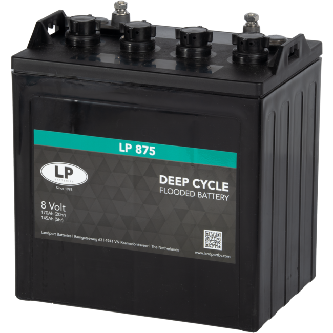 Landport (LP) Deep Cycle accu 8 volt 170 ah type DC LP 875