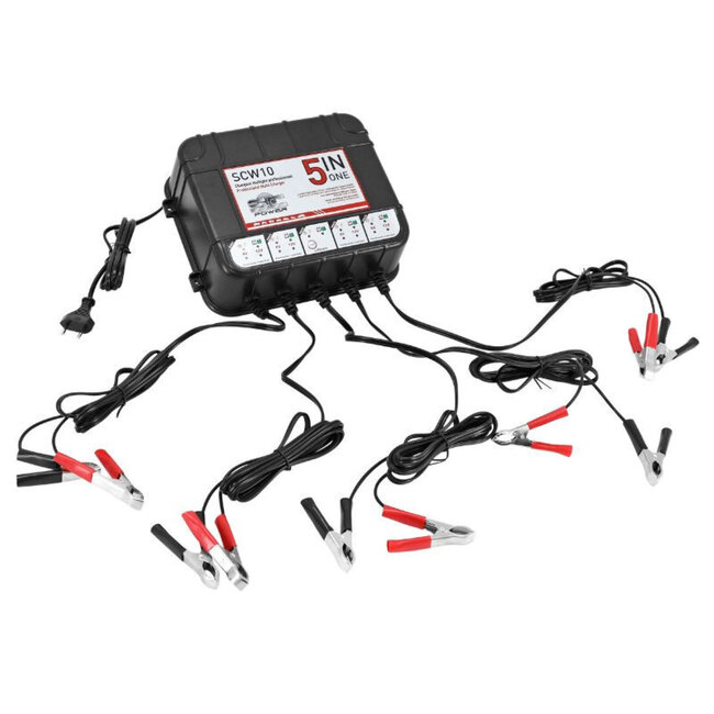 SC Power SCW 10 meervoudige lader, tot 5 accu's tegelijkertijd