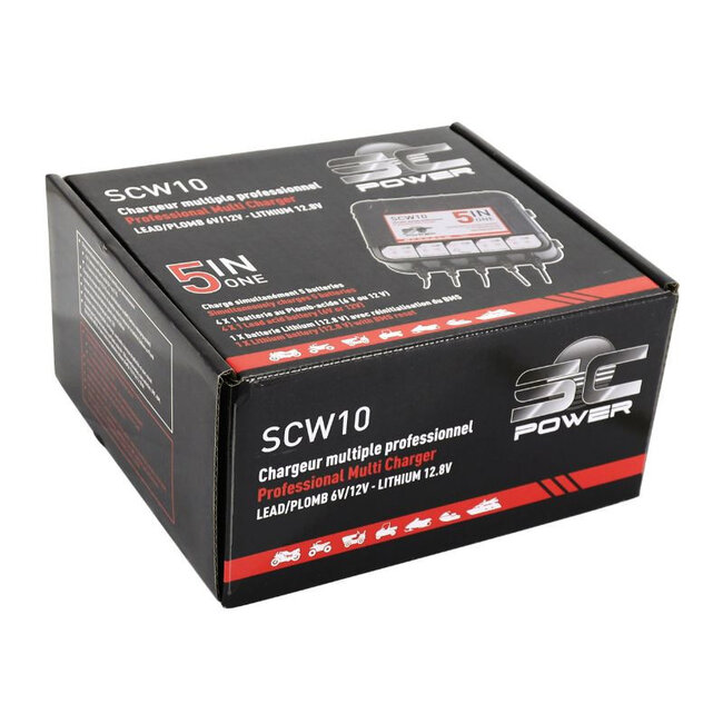 SC Power SCW 10 meervoudige lader, tot 5 accu's tegelijkertijd