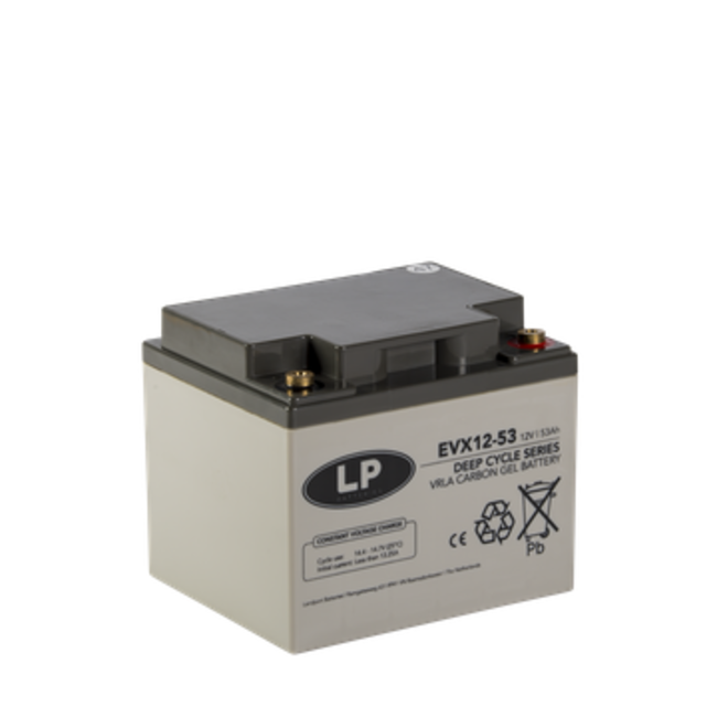 Landport (LP) 2x EVX12-53 AGM / GEL / Carbon accu's 12 volt 53 ah