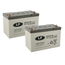 Landport (LP) 2x LPCG12-100 accu's 12 volt 100 ah + c-Go acculader 24v 10A