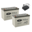Landport (LP) 2x LPCG12-100 accu's 12 volt 100 ah + c-Go acculader 24v 10A