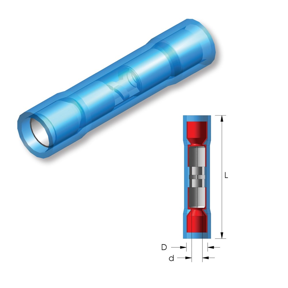 TRU COMPONENTS TC-12888400 Stootverbinder Met krimpkous 0.5 mm² 1.5 mm²