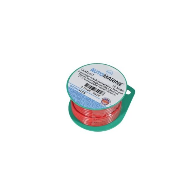 Oceanflex Montagekabel 10 meter - ROOD - 1,5 mm² dunwandig vertind