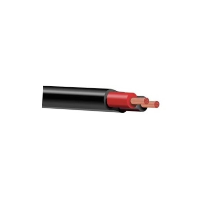 Oceanflex Platte PVC kabel - ZWART - 2 x 0,75 mm² met rood/zwarte ader