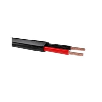 AMC Platte PVC kabel - ZWART - 2 x 2,50 mm² met rood/zwarte ader