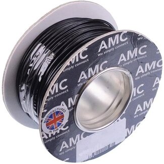 AMC Platte PVC kabel 30 meter - ZWART - 2 x 2,50 mm² met rood/zwarte ader