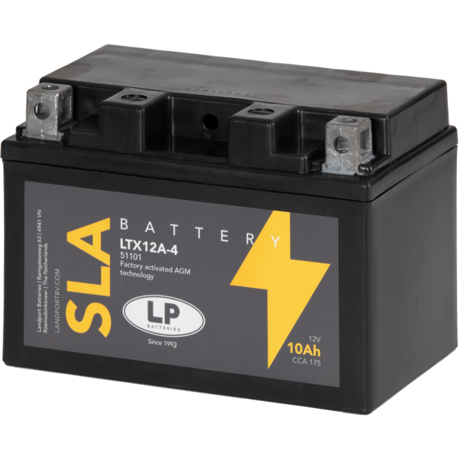 Landport (LP) SLA LTX12A-4 motor accu 12 volt 10 ah (51101 - YTX12A-4)