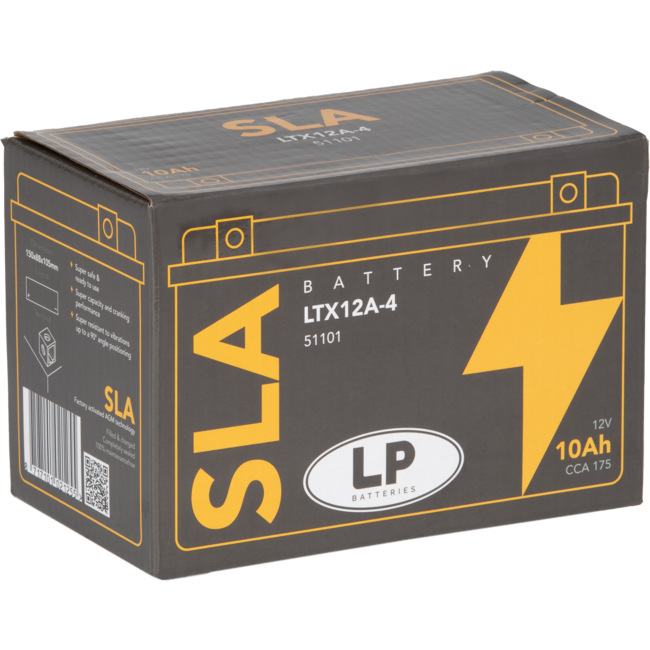 Landport (LP) SLA LTX12A-4 motor accu 12 volt 10 ah (51101 - YTX12A-4)