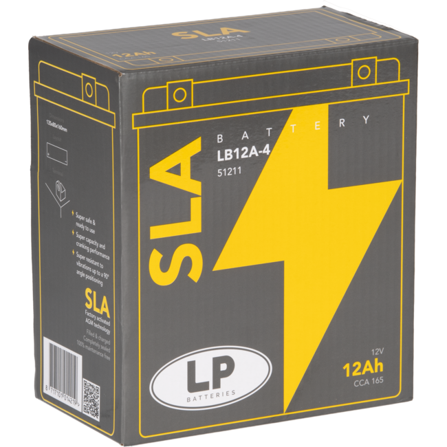 Landport (LP) SLA LB12A-4 motor accu 12 volt 12 ah (51211 - YB12A-4)