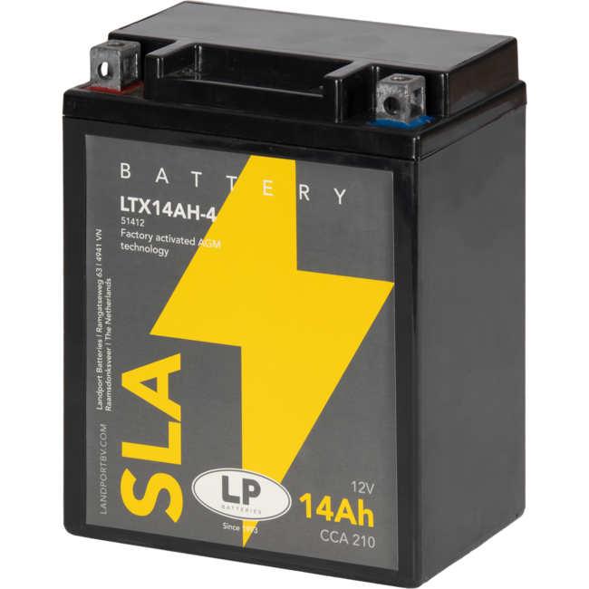 Landport (LP) SLA LTX14AH-4 motor accu 12 volt 14 ah (51412 - YTX14AH-4)
