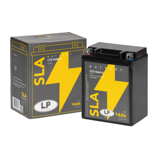 Landport (LP) SLA LTX14AH-4 motor accu 12 volt 14 ah (51412 - YTX14AH-4)