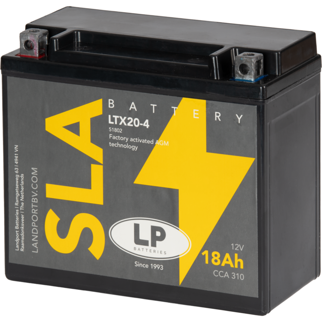 Landport (LP) SLA LTX20-4 motor accu 12 volt 18 ah (51802 - YTX20-4)