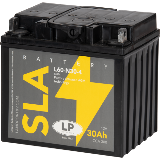Landport (LP) SLA L60-N30-4 motor accu 12 volt 30 ah (53034 - Y60-N30-4)