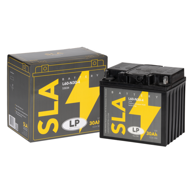 Landport (LP) SLA L60-N30-4 motor accu 12 volt 30 ah (53034 - Y60-N30-4)