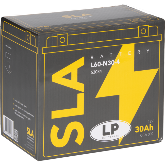 Landport (LP) SLA L60-N30-4 motor accu 12 volt 30 ah (53034 - Y60-N30-4)