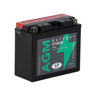 Landport (LP) LT12B-BS 12 volt 10 ah AGM motor accu (51201 - YT12B-BS)