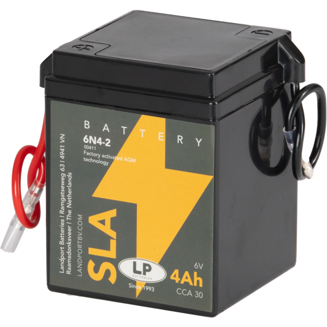 Landport (LP) SLA 6N4-2 motor accu 6 volt 4,0 ah (00411)