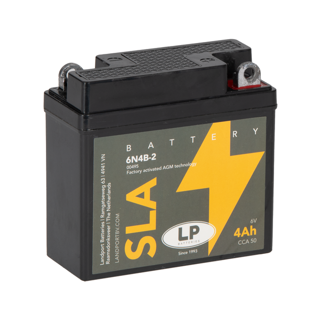 Landport (LP) SLA 6N4B-2 motor accu 6 volt 4,0 ah (00495)