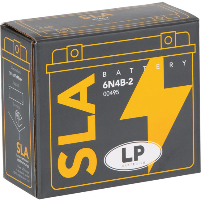 Landport (LP) SLA 6N4B-2 motor accu 6 volt 4,0 ah (00495)