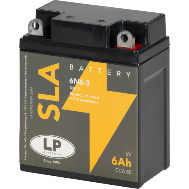 Landport (LP) SLA 6N6-3 motor accu 6 volt 6,0 ah (00612)