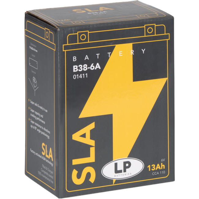 Landport (LP) SLA B38-6A motor accu 6 volt 13,0 ah (01411)