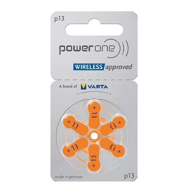PowerOne Hoorapparaat batterij P13 oranje (6 stuks)