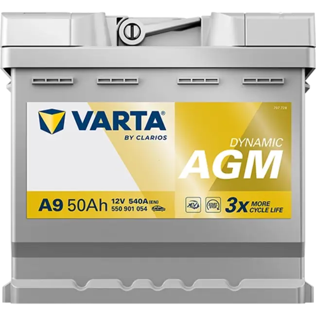 Varta Auto accu 12 volt 50 Ah Dynamic AGM type A9