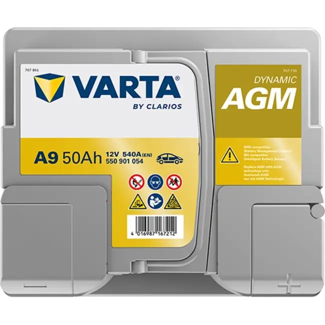 Varta Auto accu 12 volt 50 Ah Dynamic AGM type A9