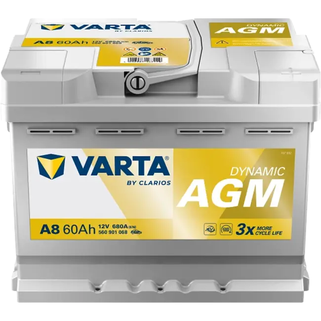 Varta Auto accu 12 volt 60 Ah Dynamic AGM type A8