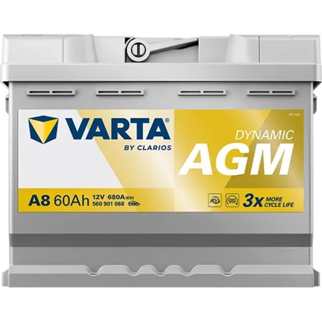 Varta Auto accu 12 volt 60 Ah Dynamic AGM type A8