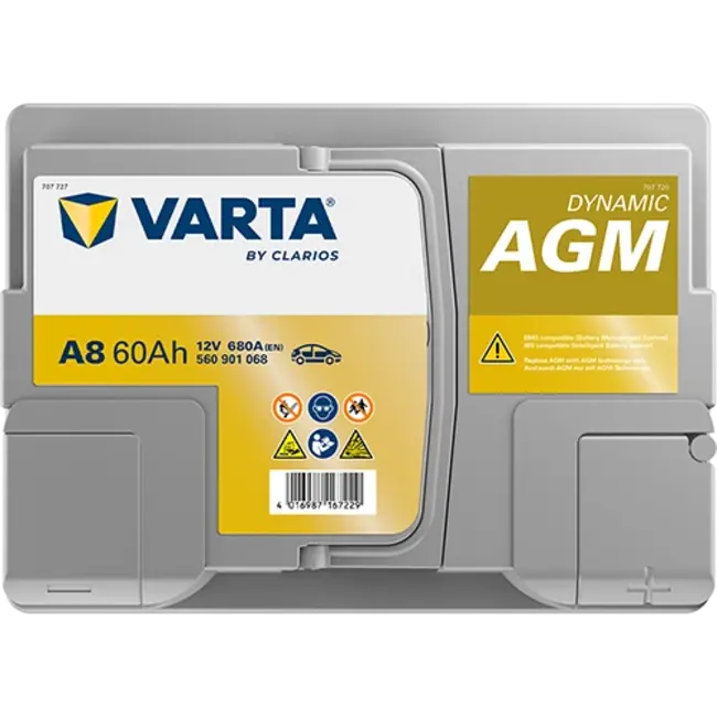 Varta Auto accu 12 volt 60 Ah Dynamic AGM type A8