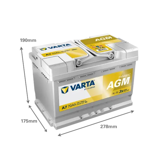 Varta Auto accu 12 volt 70 Ah Dynamic AGM type A7