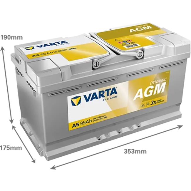 Varta Auto accu 12 volt 95 Ah Dynamic AGM type A5