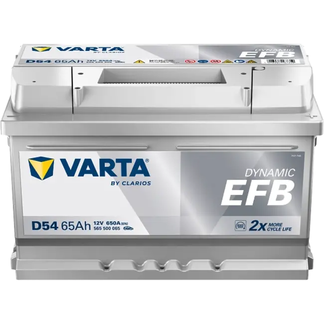 Varta Auto accu 12 volt 65 Ah EFB Dynamic type D54