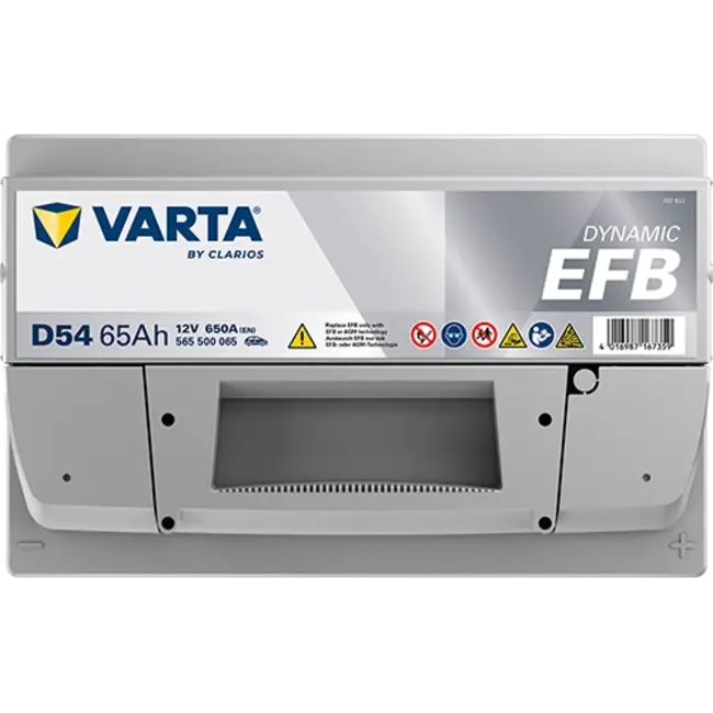 Varta Auto accu 12 volt 65 Ah EFB Dynamic type D54