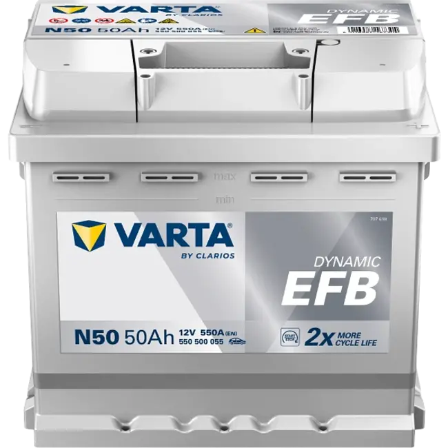 Varta Auto accu 12 volt 50 Ah EFB Dynamic type N50