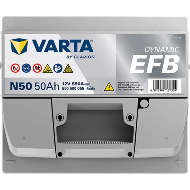 Varta Auto accu 12 volt 50 Ah EFB Dynamic type N50
