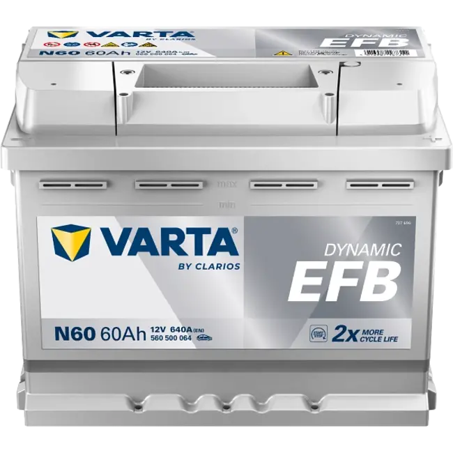 Varta Auto accu 12 volt 60 Ah EFB Dynamic type N60
