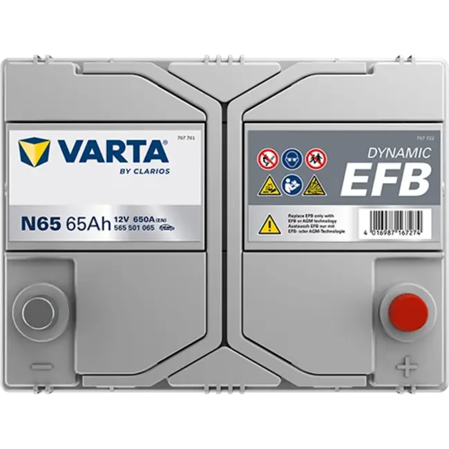 Varta Auto accu 12 volt 65 Ah EFB Dynamic type N65