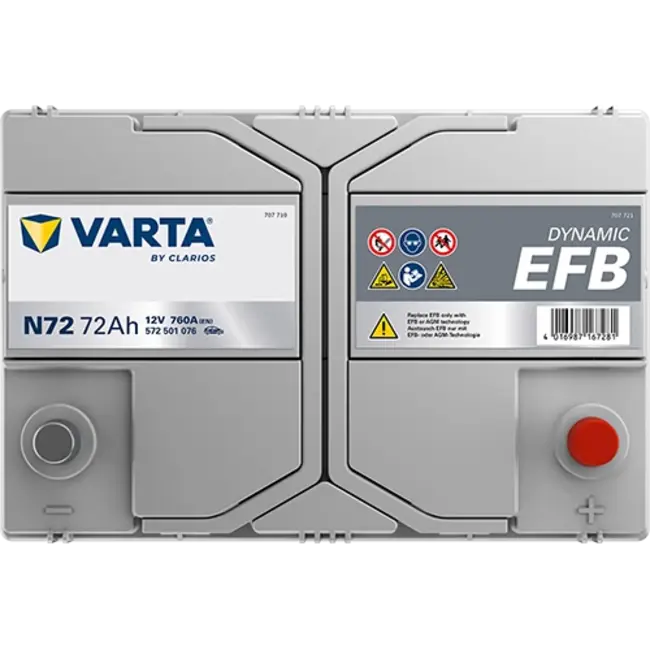 Varta Auto accu 12 volt 72 Ah EFB Dynamic type N72